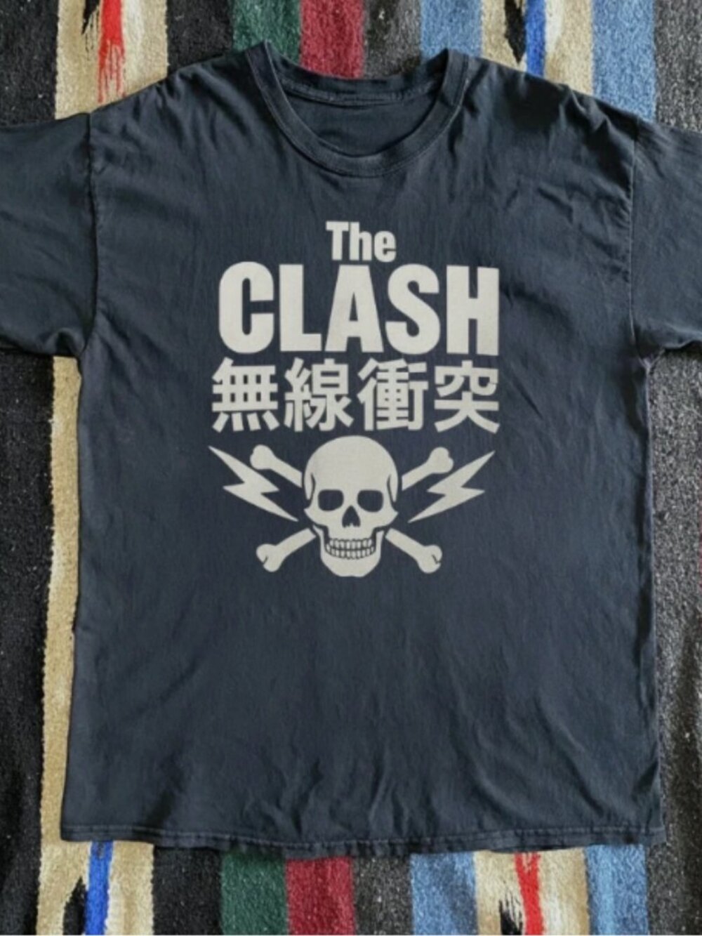The Clash Vintage Punk Rock Graphic Tee Retro Japanese Skull Shirt